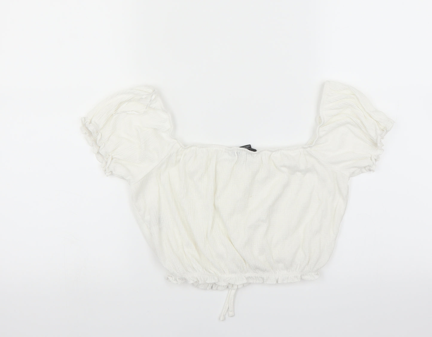 Primark Womens White   Basic Blouse Size XS  - CROPPED