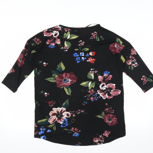 VERO MODA Womens Black Floral  Pullover Jumper Size M