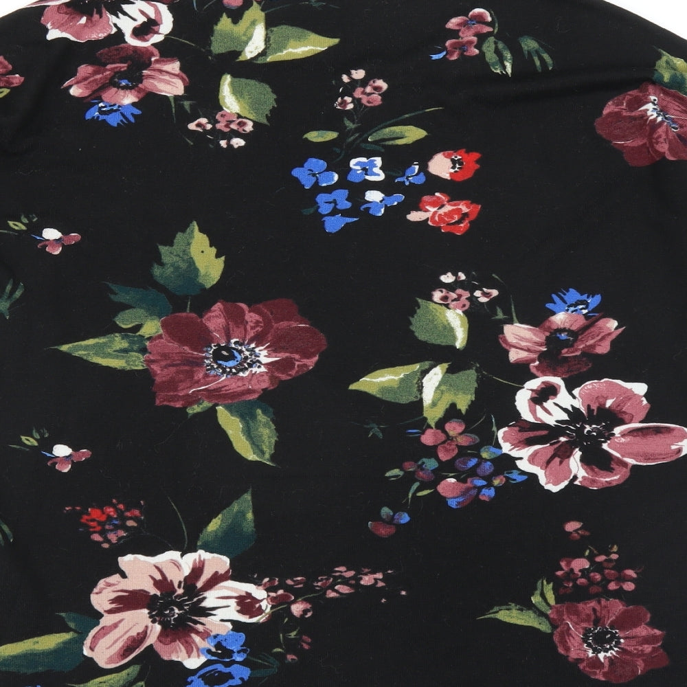 VERO MODA Womens Black Floral  Pullover Jumper Size M