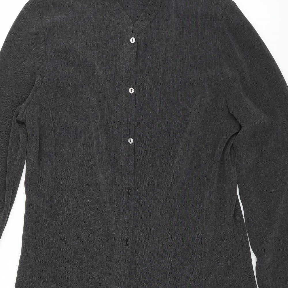 Marks and Spencer Womens Grey   Basic Button-Up Size 10