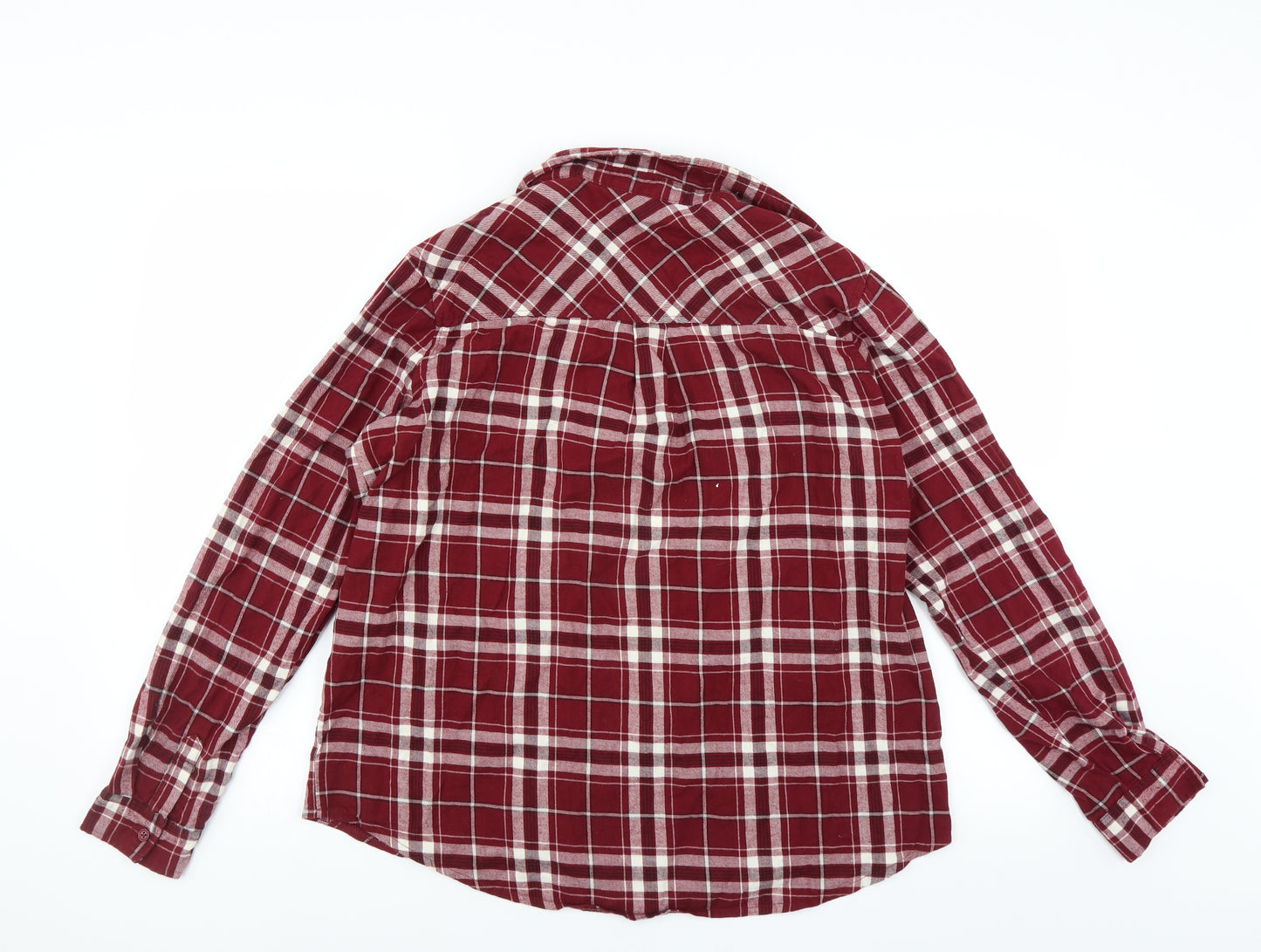 New Look Womens Red Plaid  Basic Button-Up Size 12