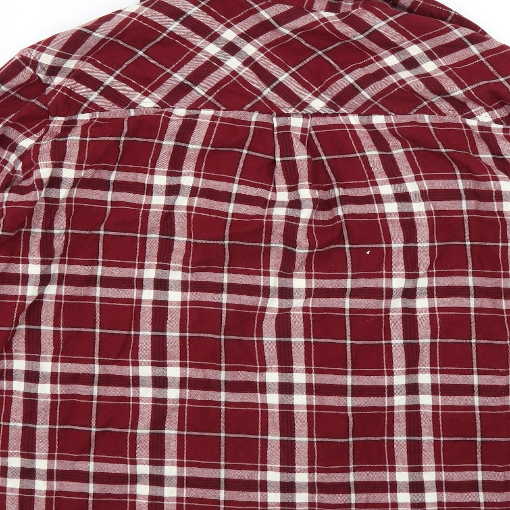 New Look Womens Red Plaid  Basic Button-Up Size 12