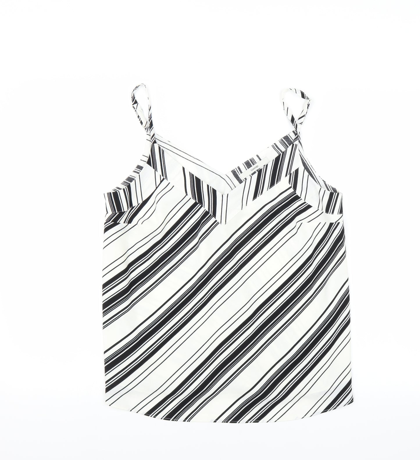 George Womens White Striped  Camisole Blouse Size 10
