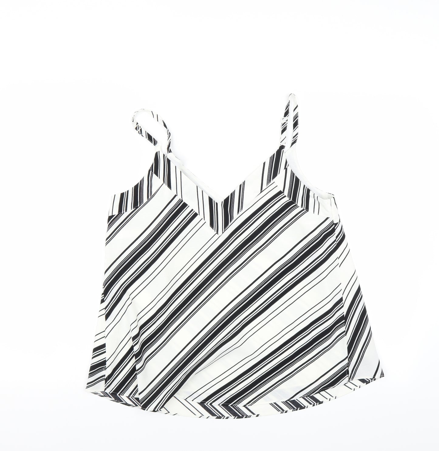 George Womens White Striped  Camisole Blouse Size 10