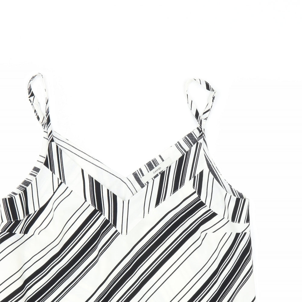 George Womens White Striped  Camisole Blouse Size 10