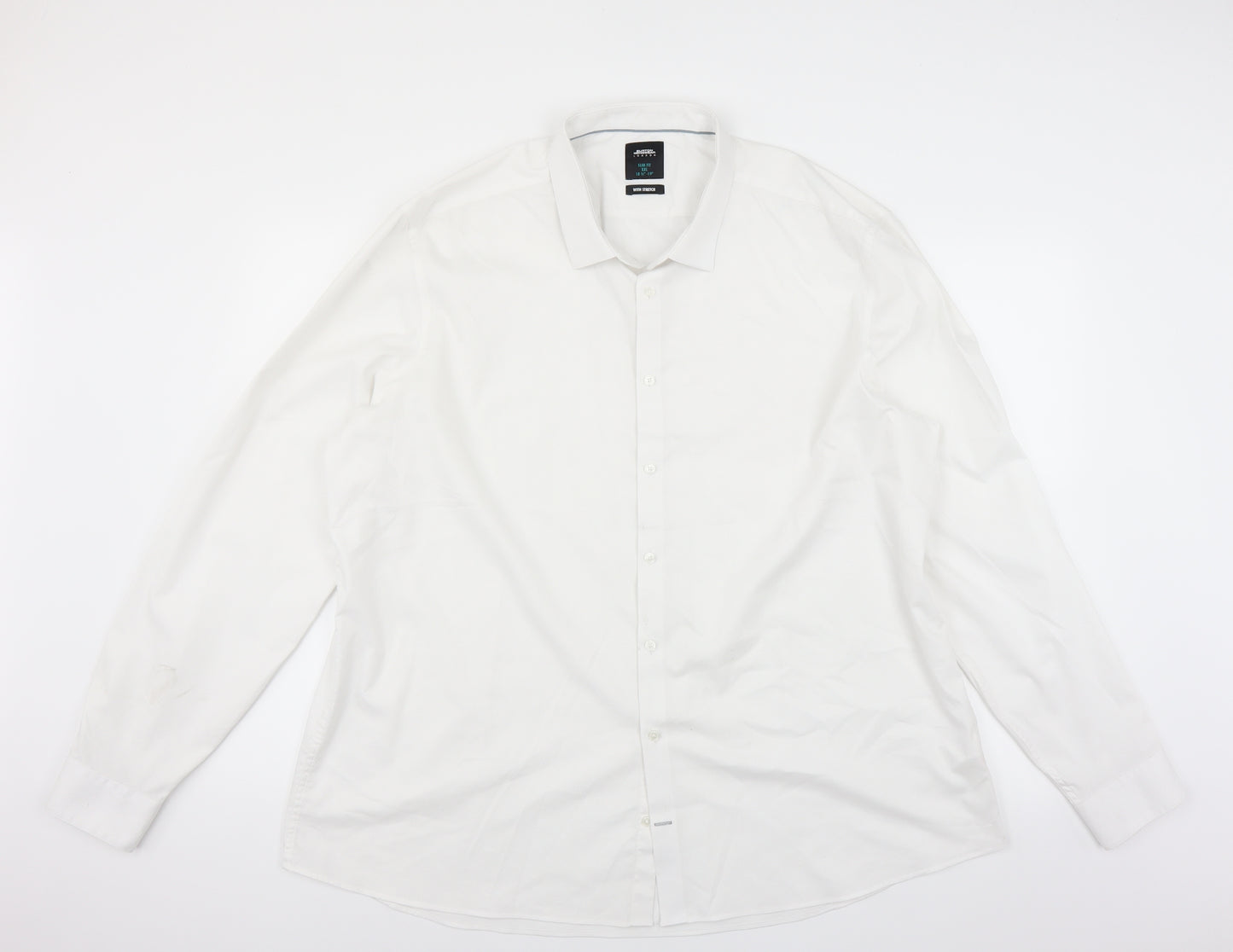 Burton Mens White    Dress Shirt Size 18.5