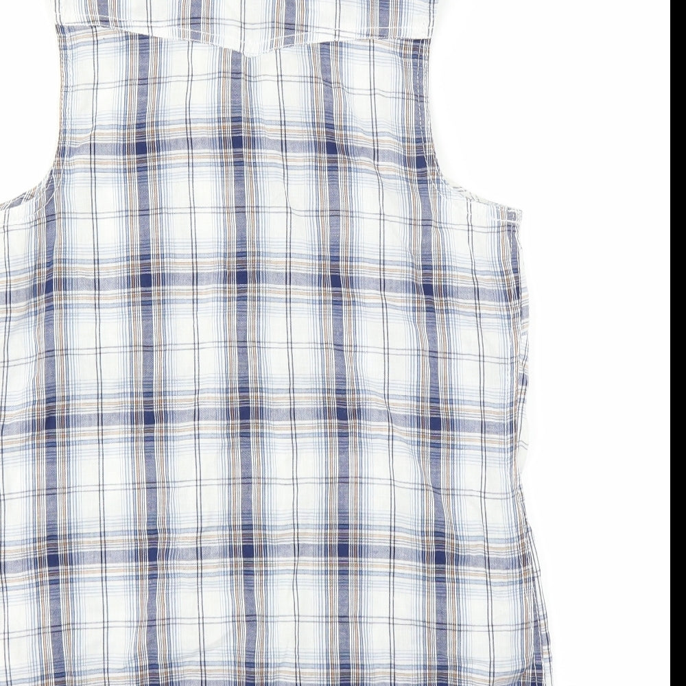 New Look Womens Blue Plaid  Basic Blouse Size 8