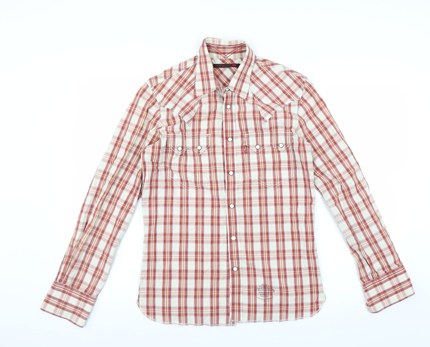LEVIS Mens Red Check   Button-Up Size S