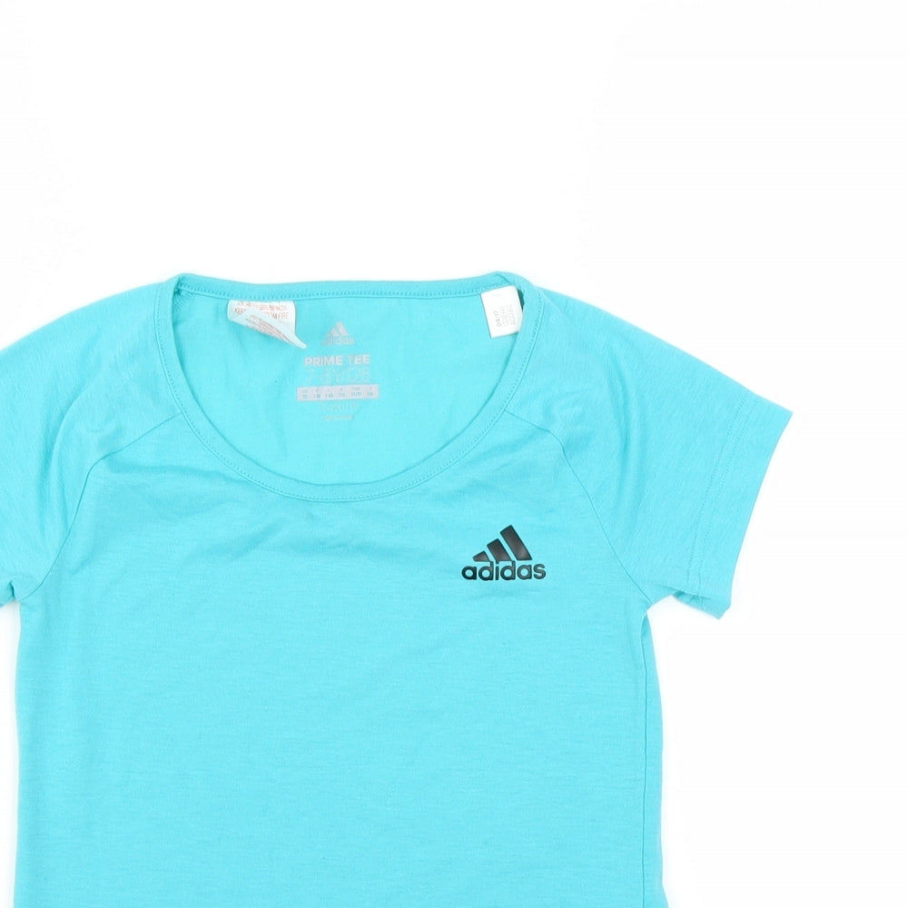 adidas Girls Blue   Basic T-Shirt Size 7-8 Years