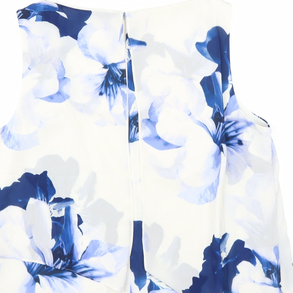 Jacques Vert Womens White Floral  Basic Blouse Size 16