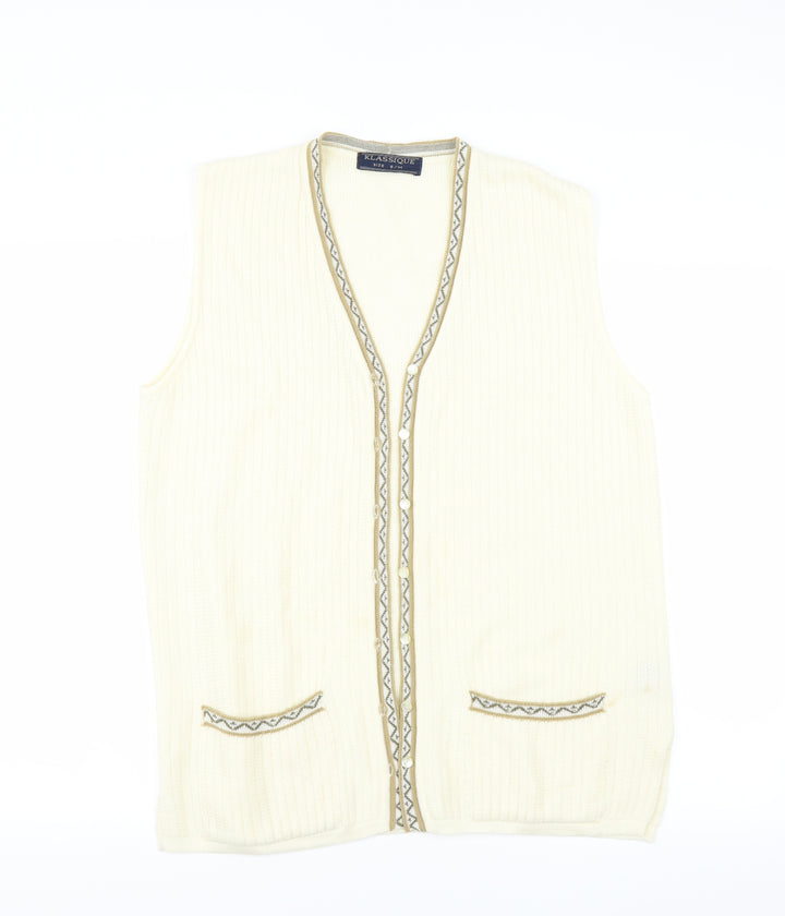 Klassique Womens Yellow   Cardigan Jumper Size S