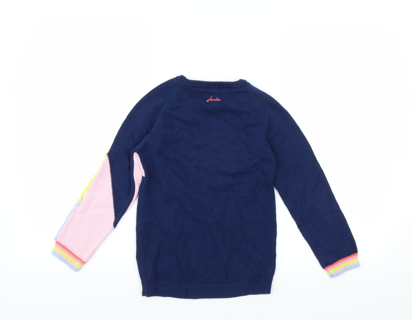 Joules Girls Blue   Pullover Jumper Size 7-8 Years  - unicorn