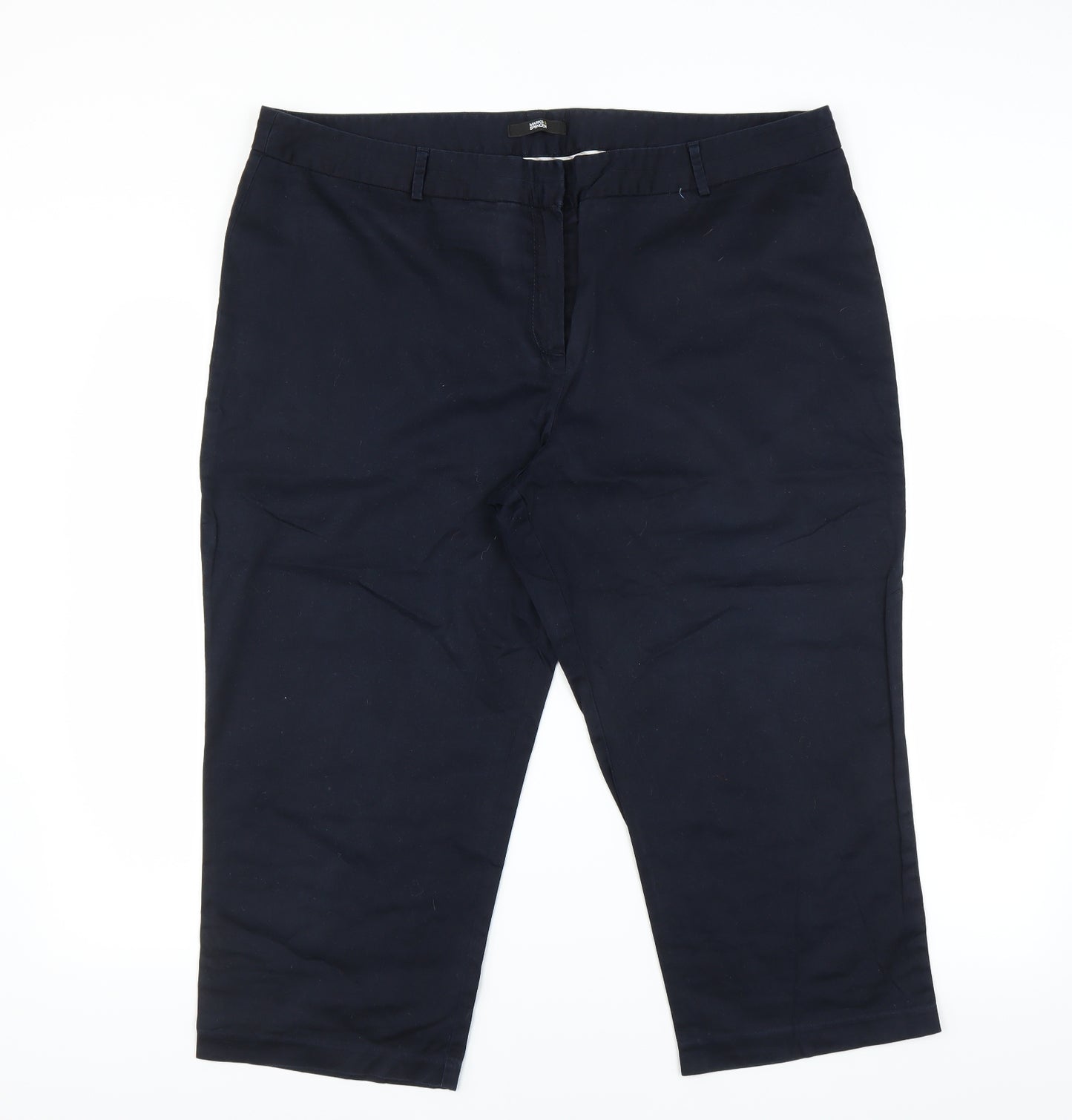 Marks and Spencer Womens Blue   Cropped Trousers Size 20 L20 in