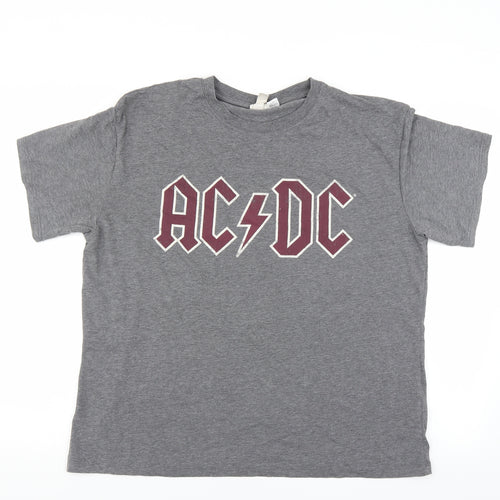 H&M Mens Grey    T-Shirt Size L  - ACDC
