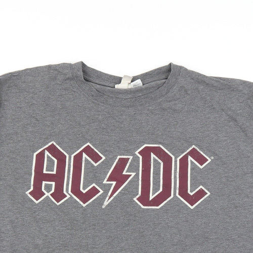 H&M Mens Grey    T-Shirt Size L  - ACDC