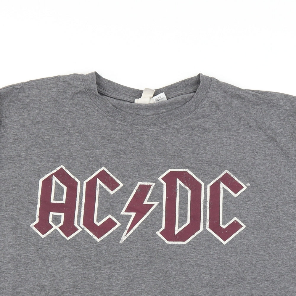 H&M Mens Grey    T-Shirt Size L  - ACDC