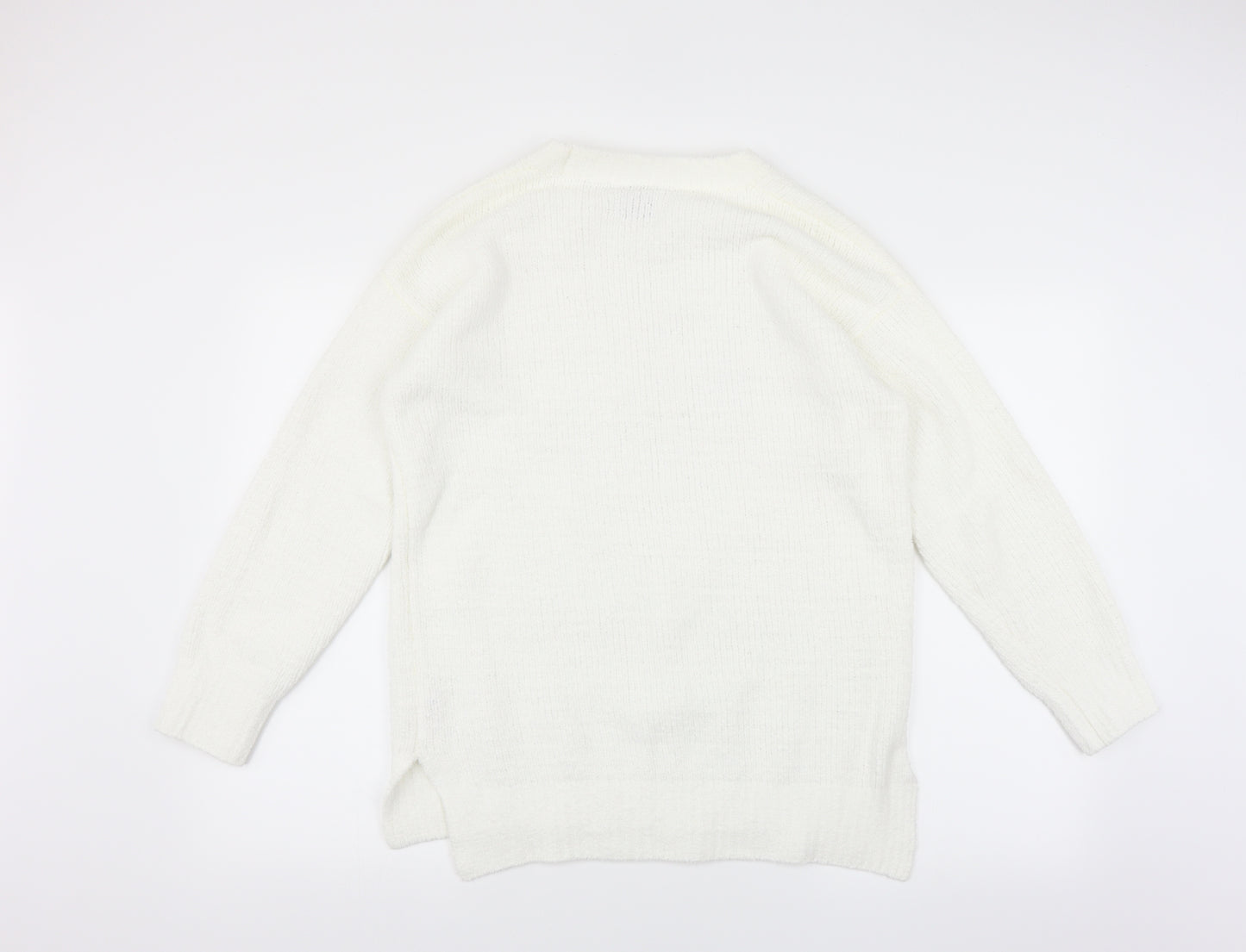 F&F Womens White   Pullover Jumper Size 12  - CHRISTMAS