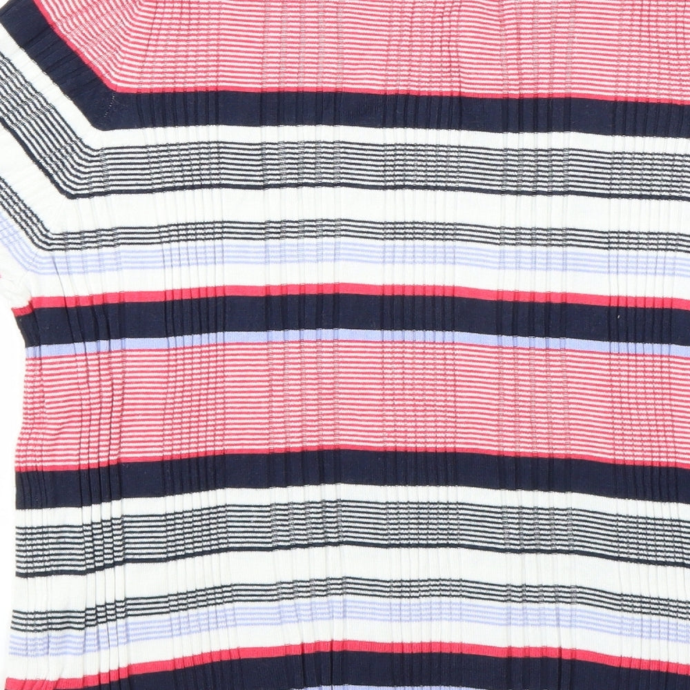 Marks and Spencer Womens Pink Striped  Pullover Jumper Size 18