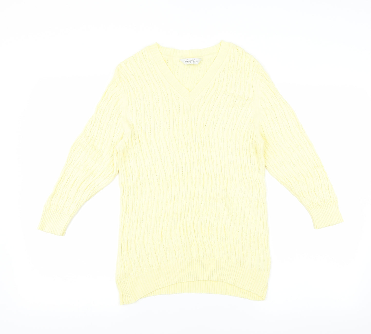 David Nieper Womens Yellow   Pullover Jumper Size 16