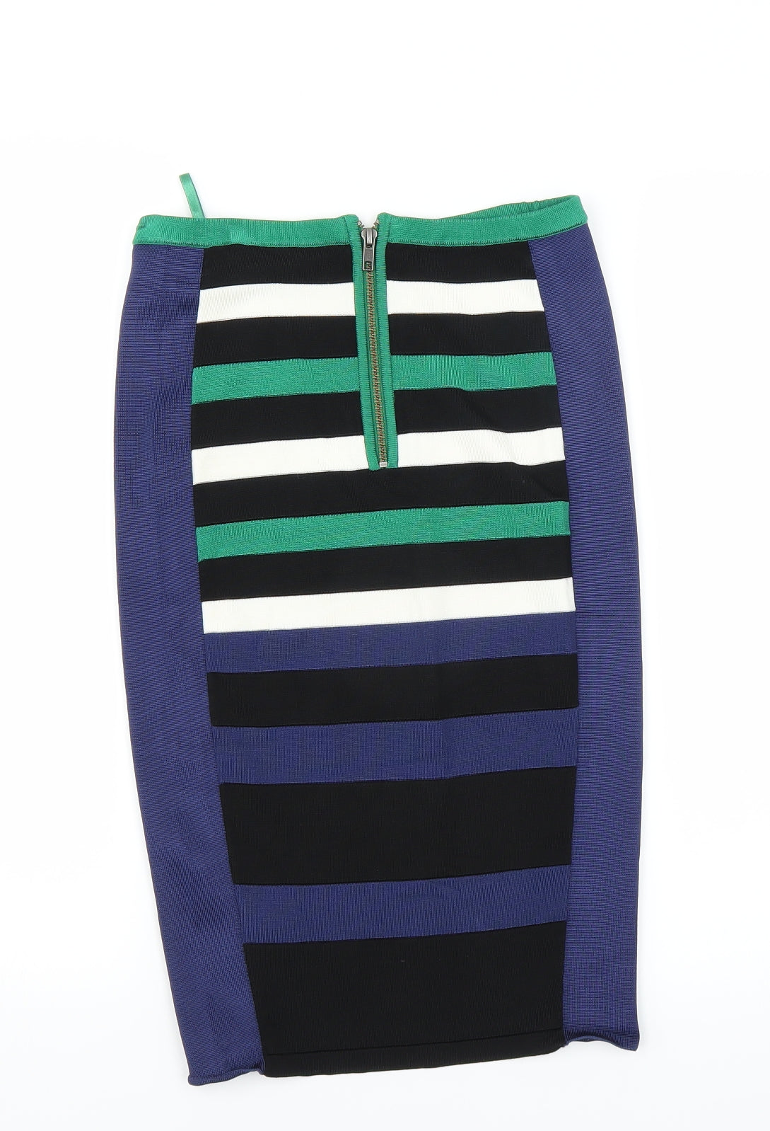 French Connection Womens Blue Striped  Bandage Skirt Size 10
