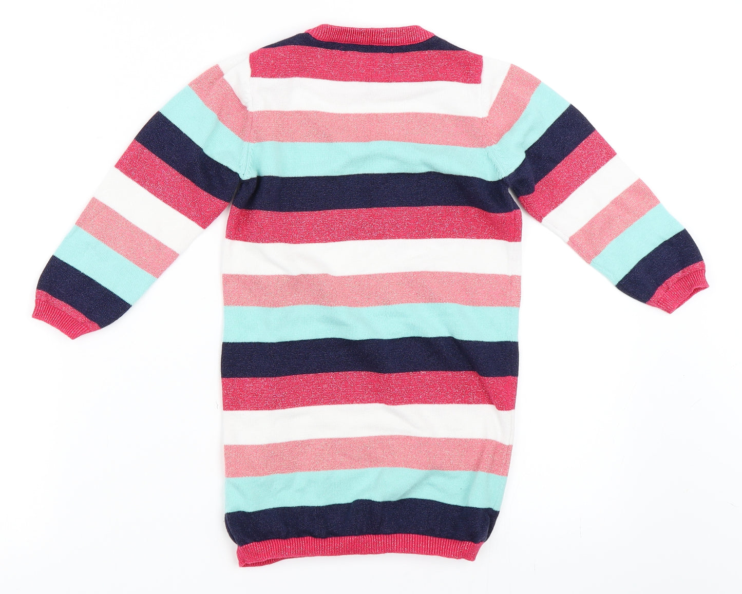 George Girls Pink Striped  Jumper Dress  Size 3-4 Years