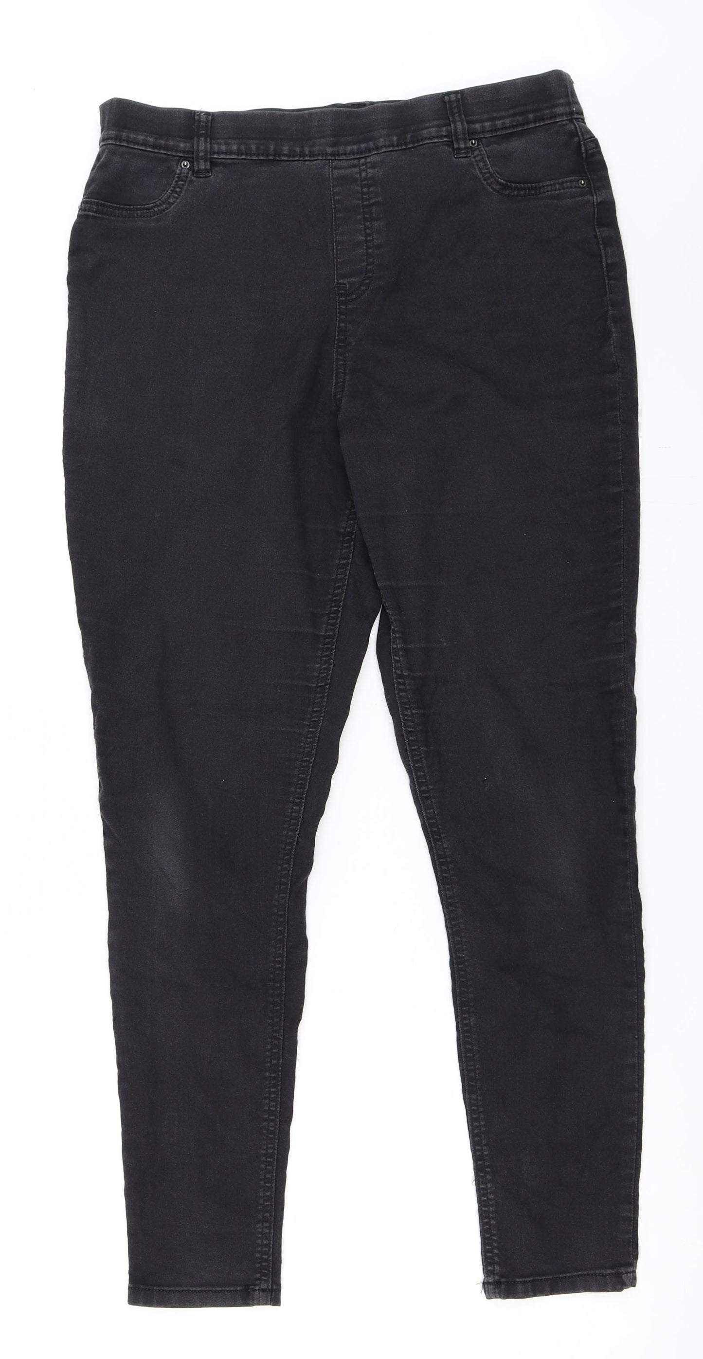 F&F Womens Black  Denim Jegging Jeans Size 16 L29 in