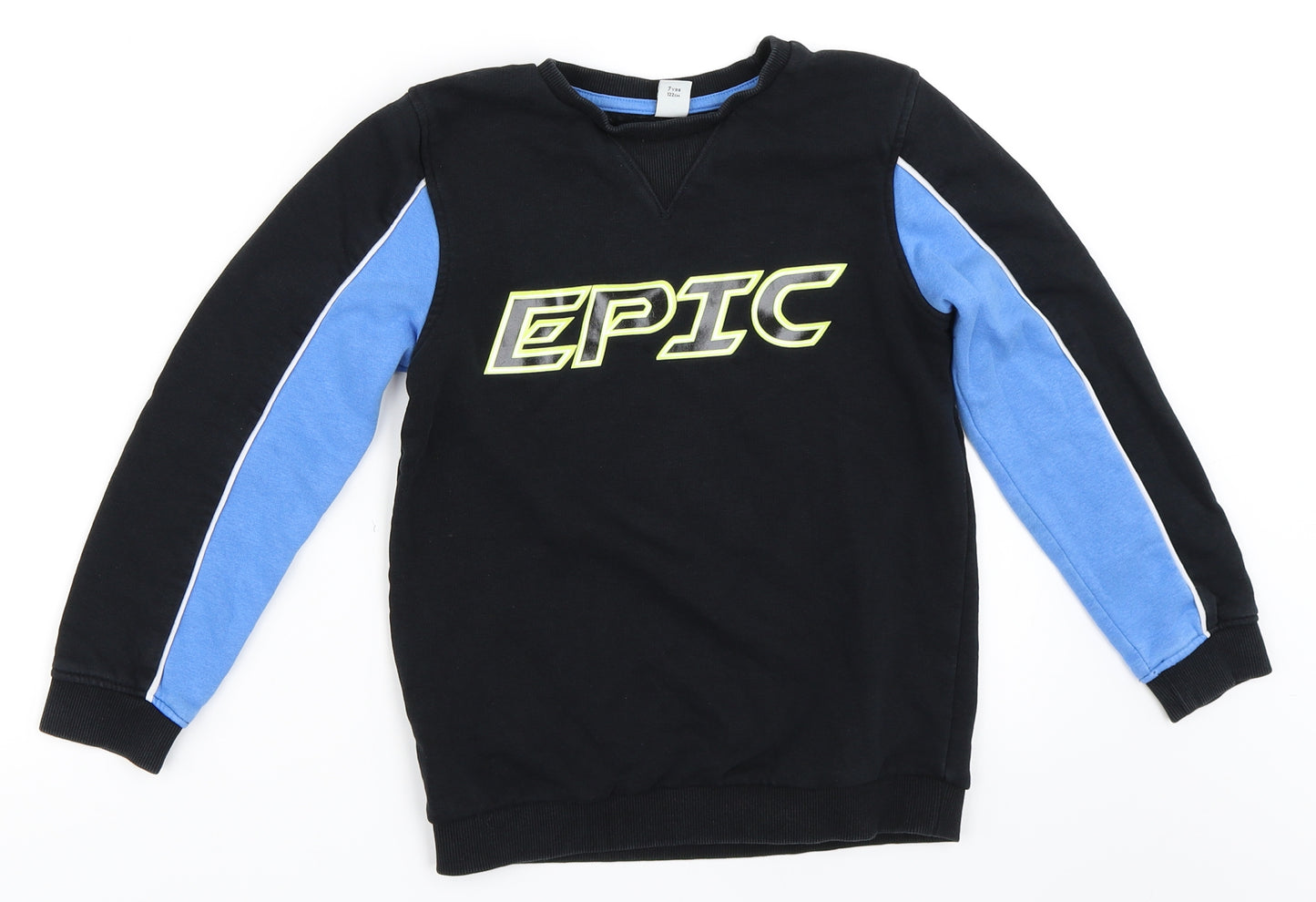 TU Boys Black   Pullover Sweatshirt Size 7 Years