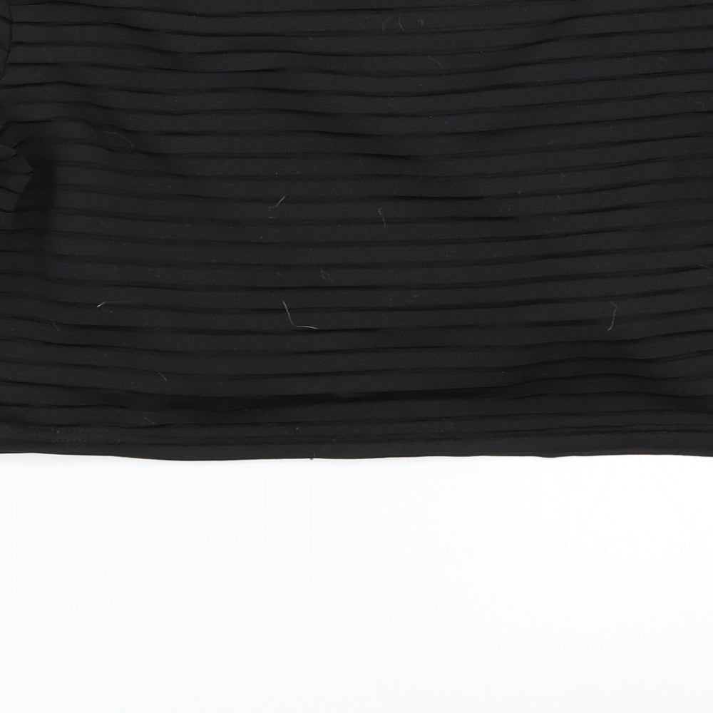 Blonde + Blonde Womens Black Striped  Cropped Blouse Size 8