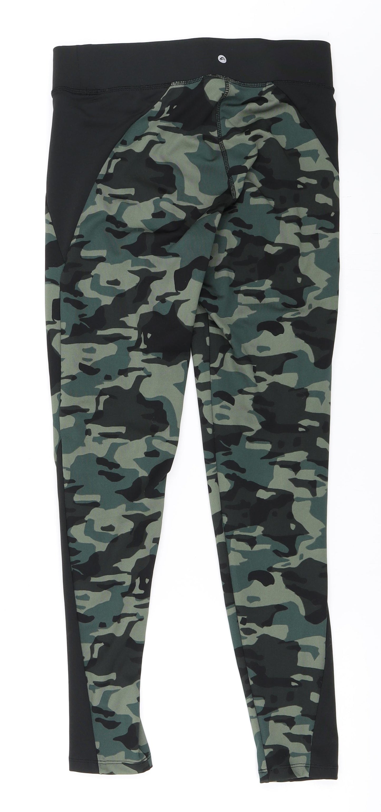 F&F Womens Green Camouflage  Compression Leggings Size 12 L27 in