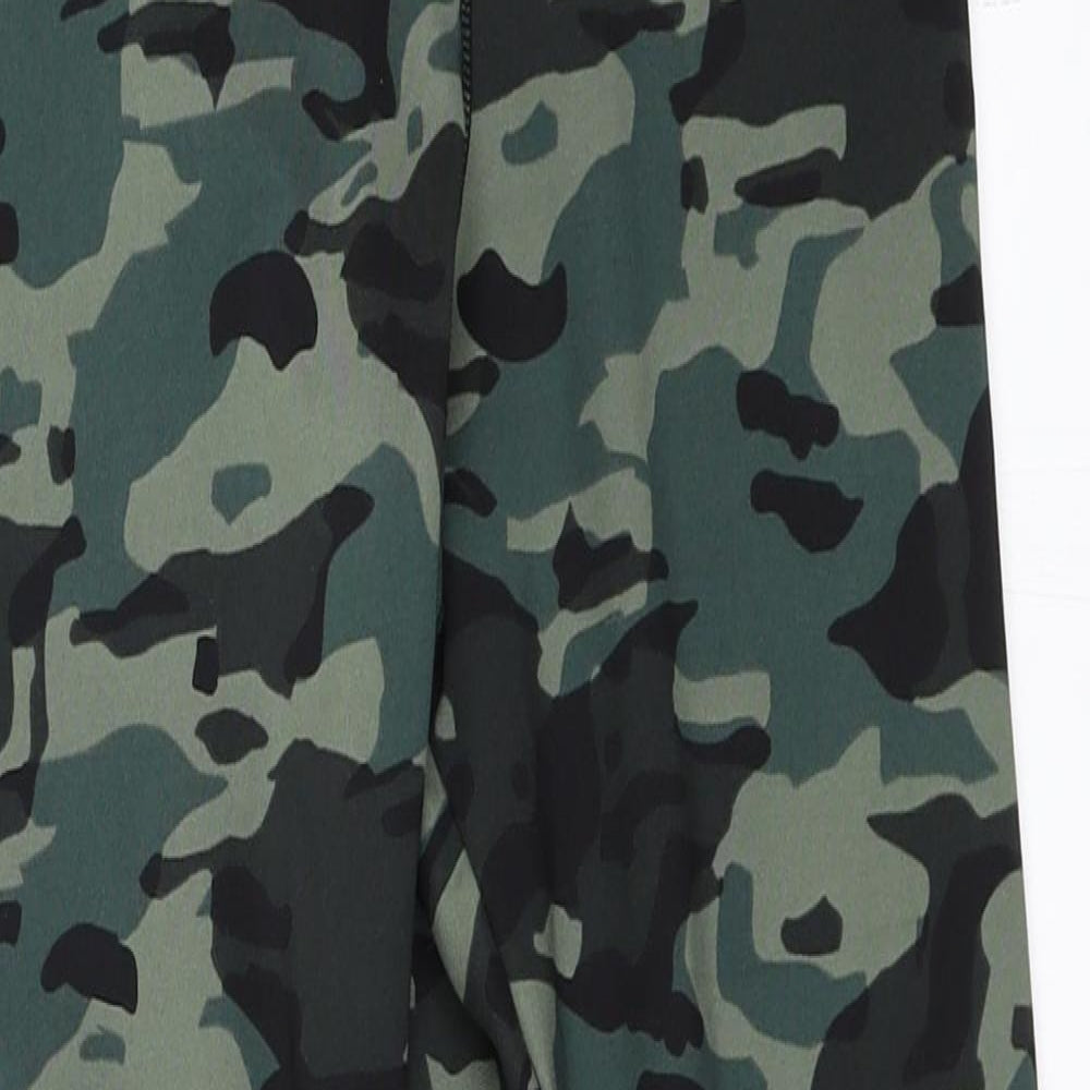 F&F Womens Green Camouflage  Compression Leggings Size 12 L27 in