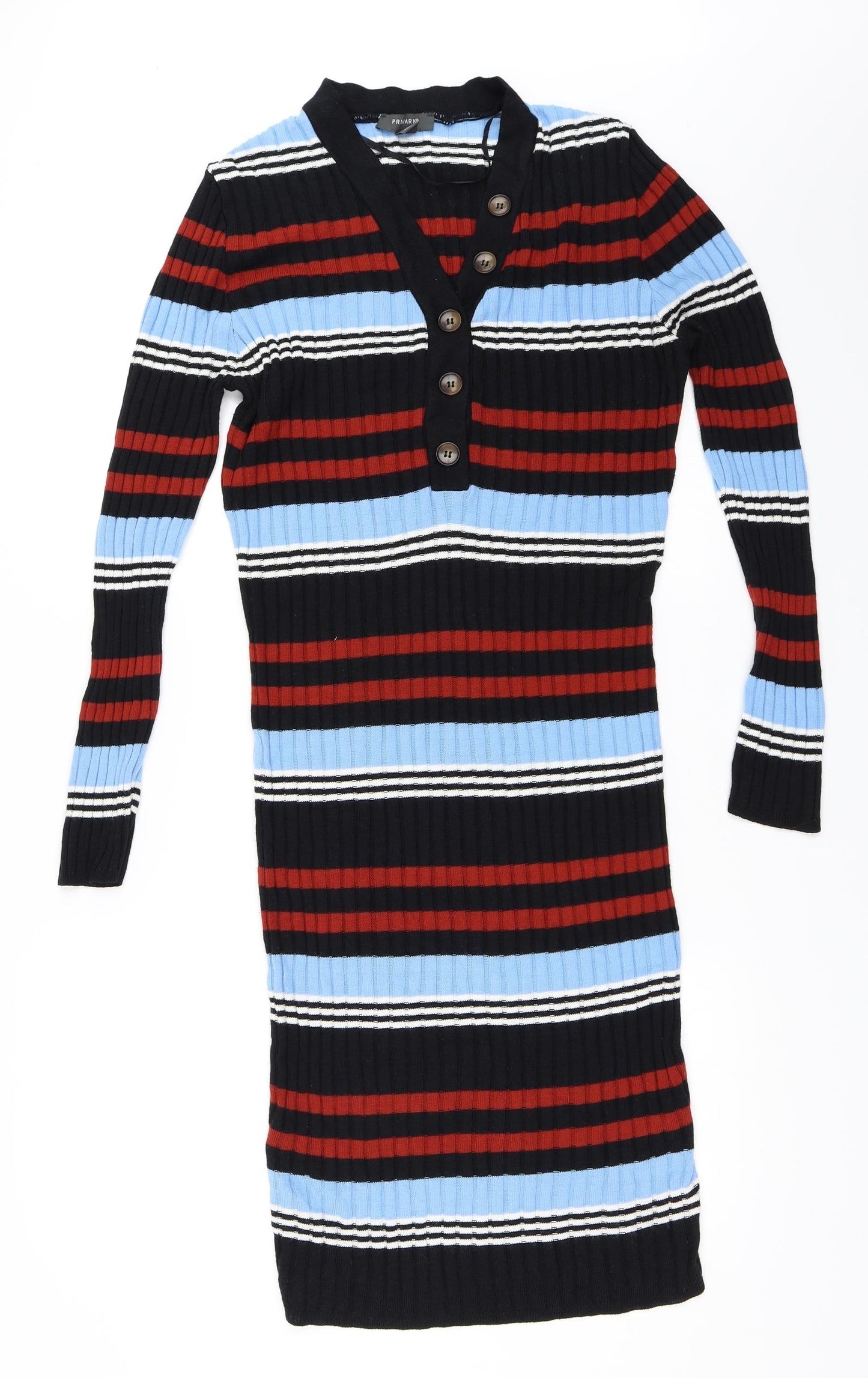 Primark Womens Black Striped  Bodycon  Size L