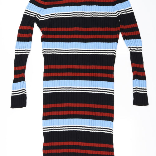 Primark Womens Black Striped  Bodycon  Size L