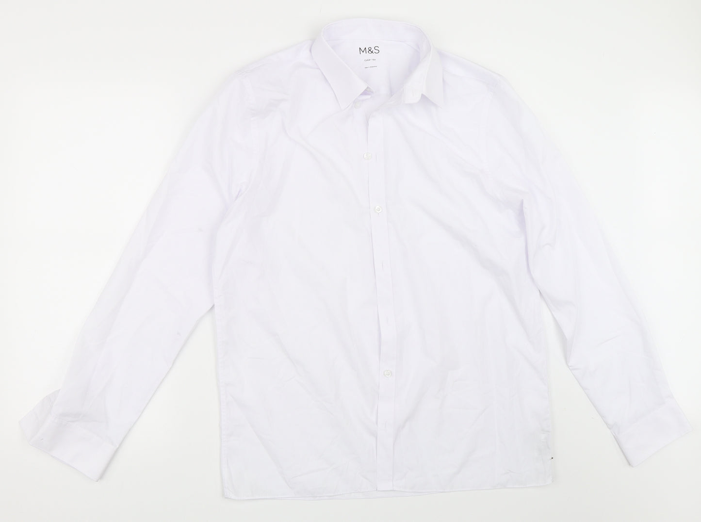 Marks and Spencer Mens White    Dress Shirt Size 16