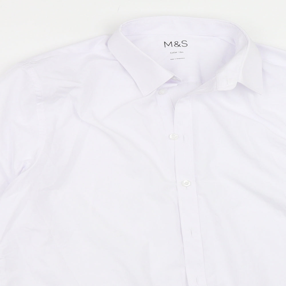 Marks and Spencer Mens White    Dress Shirt Size 16