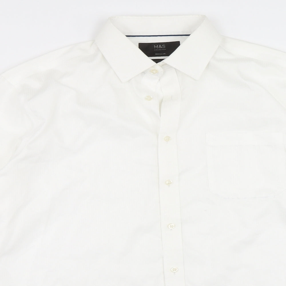 Marks and Spencer Mens White    Dress Shirt Size 16
