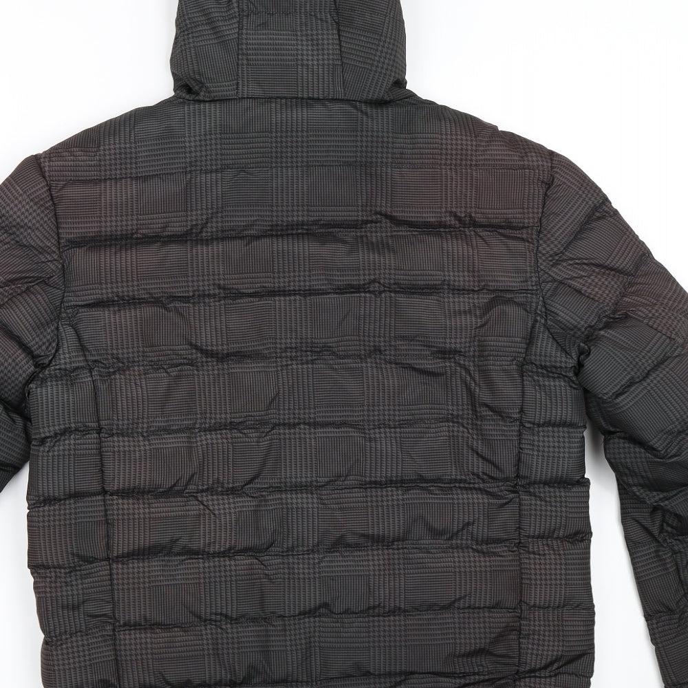 Brave Soul Mens Black   Puffer Jacket Coat Size S