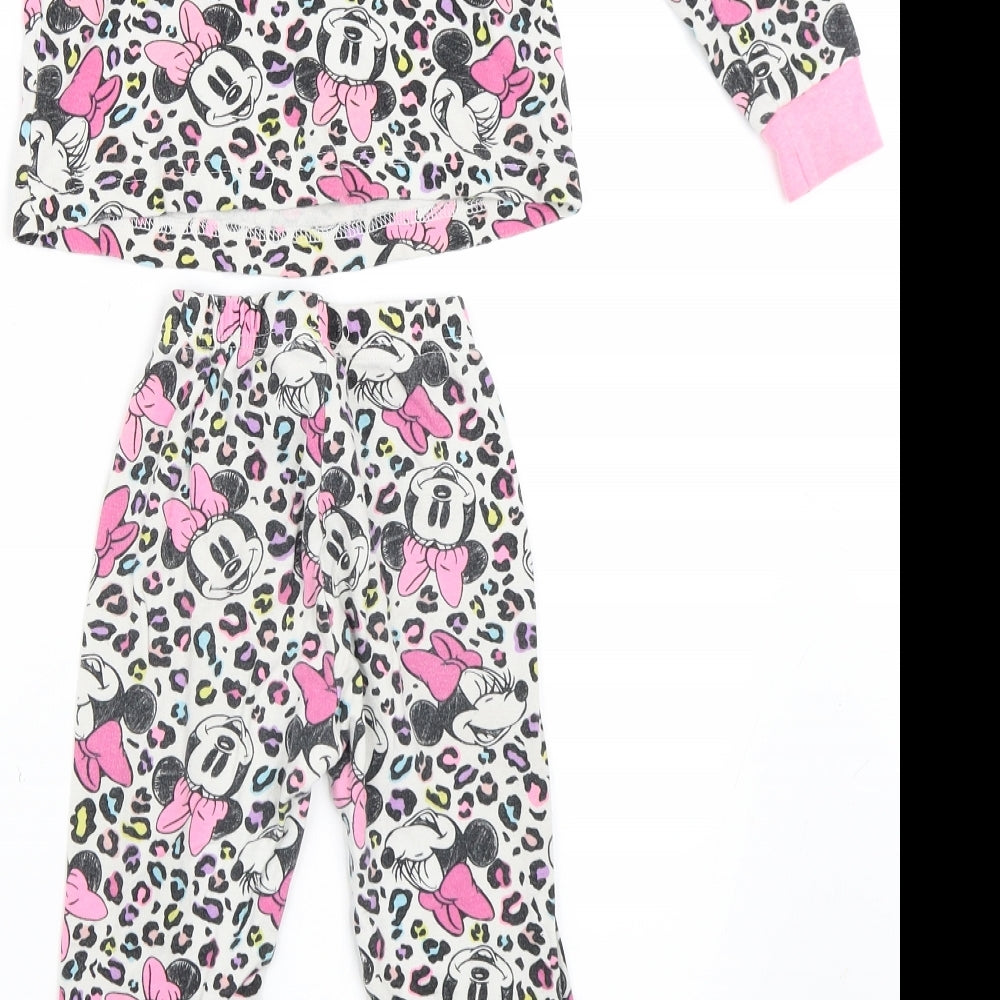Disney Girls Pink Solid  Top Pyjama Set Size 4 Years  - Minnie Mouse
