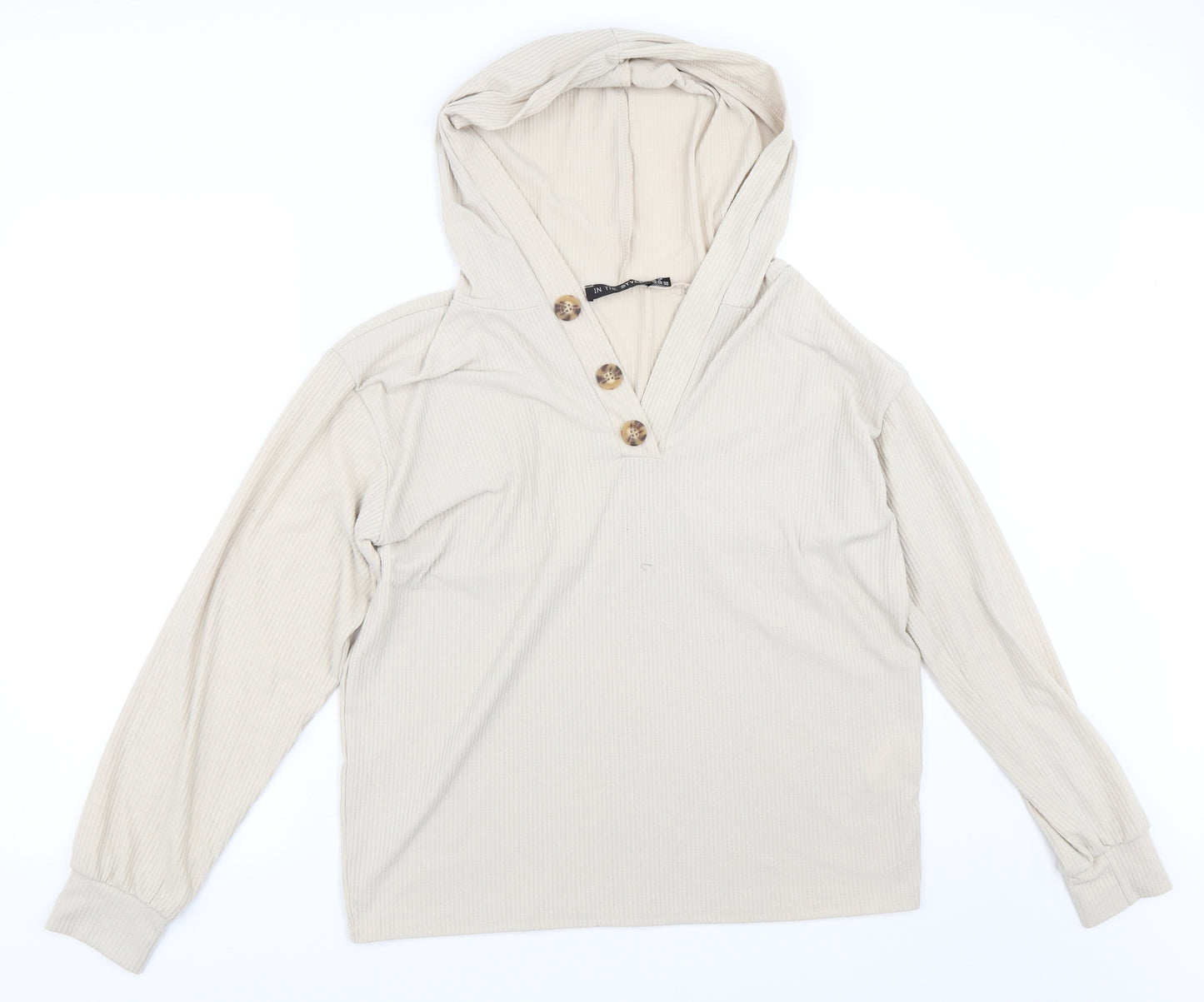In the Style Womens Beige   Pullover Hoodie Size 10