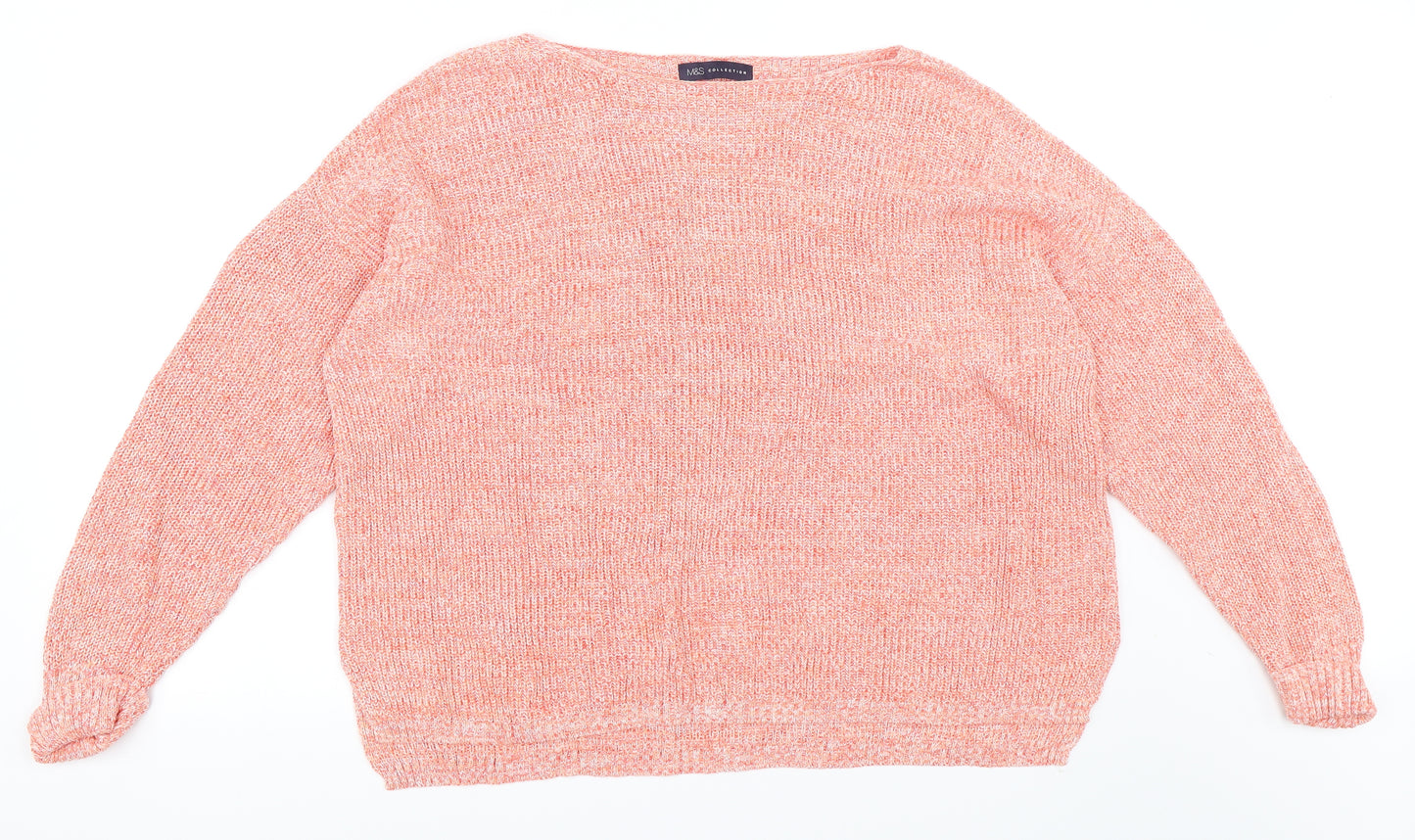 Marks and Spencer Womens Orange   Pullover Jumper Size XL