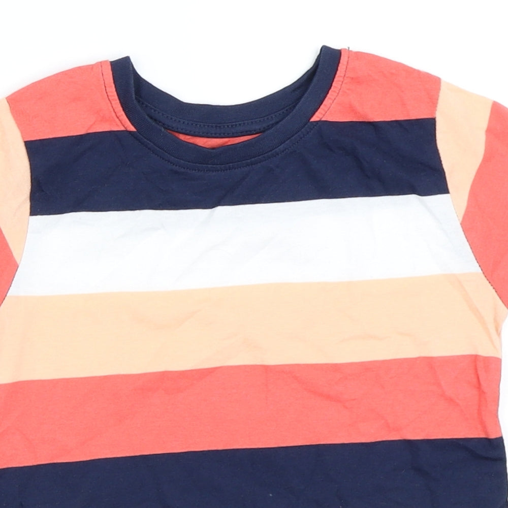 Primark Boys Orange Striped  Basic T-Shirt Size 2-3 Years