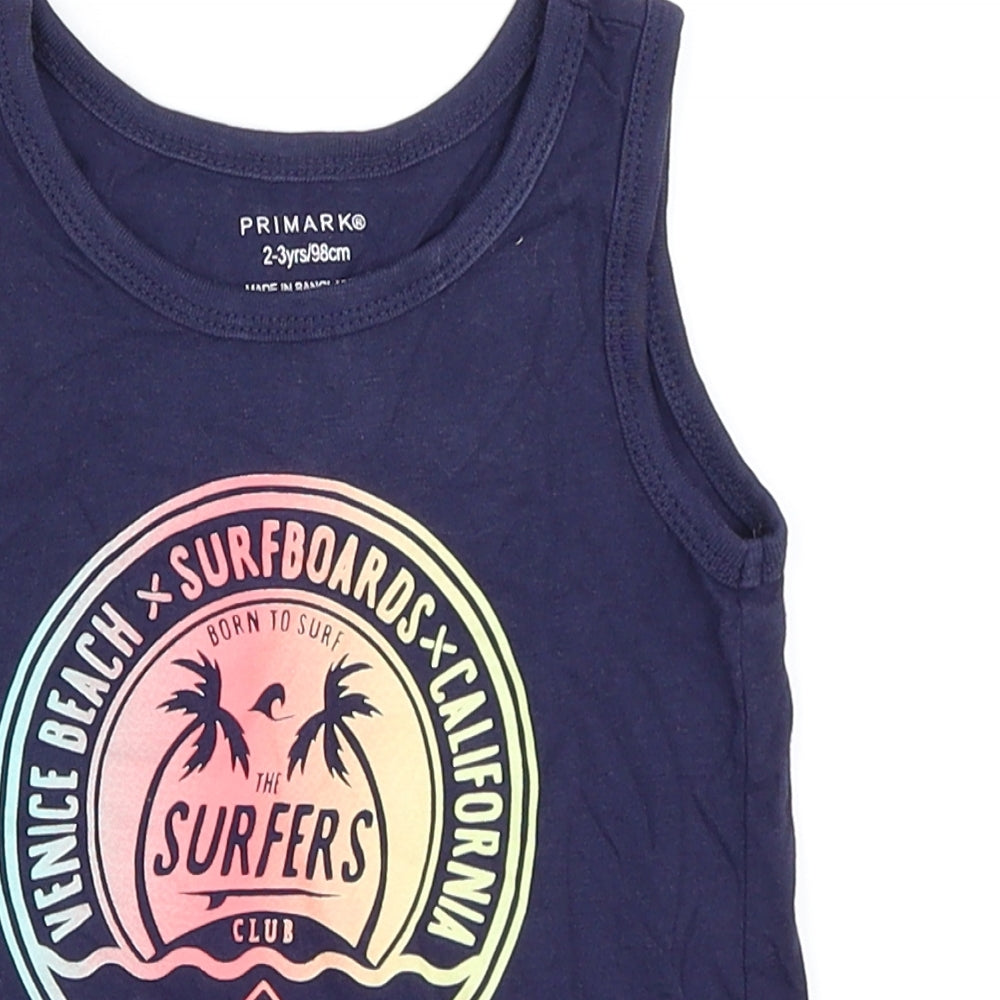 Primark Boys Blue   Basic Tank Size 2-3 Years
