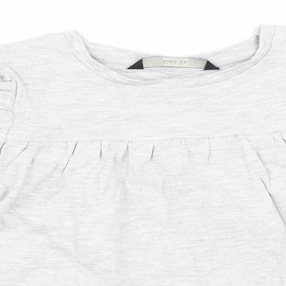 George Girls Grey   Basic T-Shirt Size 4-5 Years