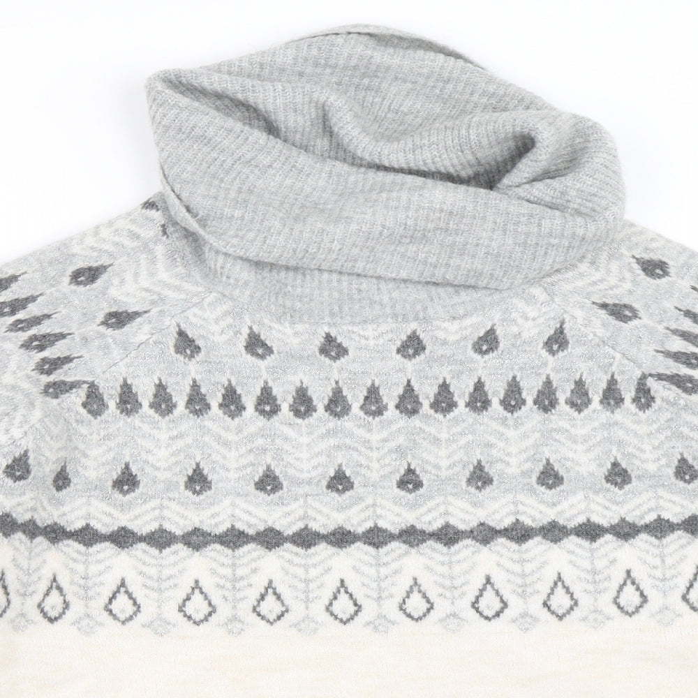 TU Womens Grey Geometric  Pullover Jumper Size 16