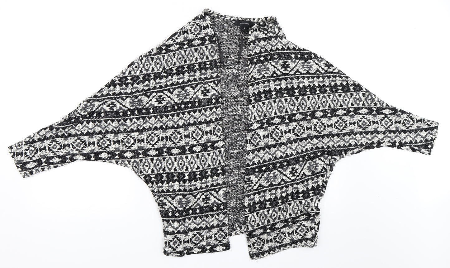 Atmosphere Womens Black Geometric  Cardigan Jumper Size M