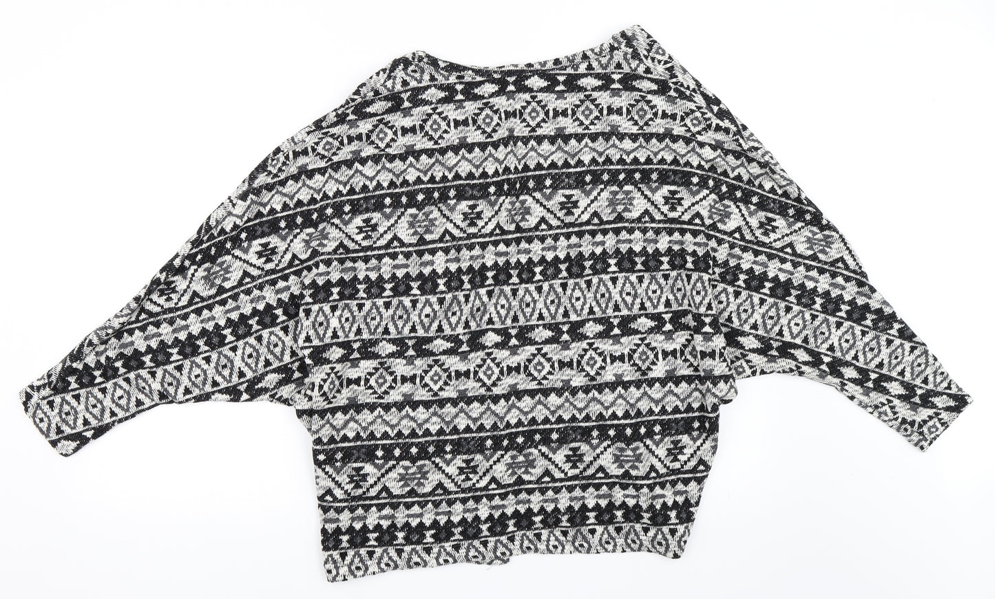 Atmosphere Womens Black Geometric  Cardigan Jumper Size M
