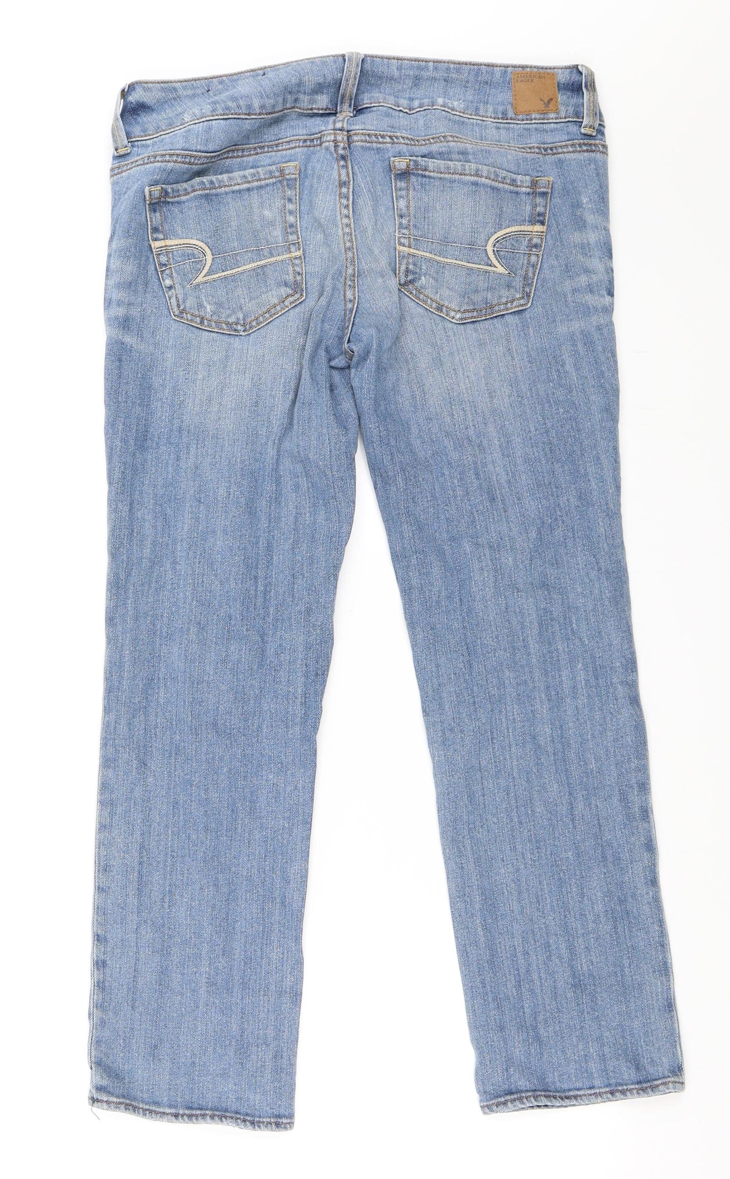 American Eagle Womens Blue  Denim Straight Jeans Size 6 L25 in