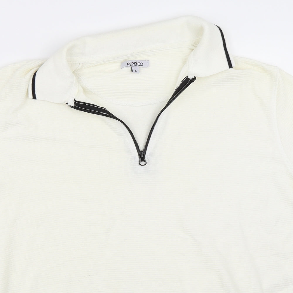 Pep&Co Mens Ivory    Polo Size L
