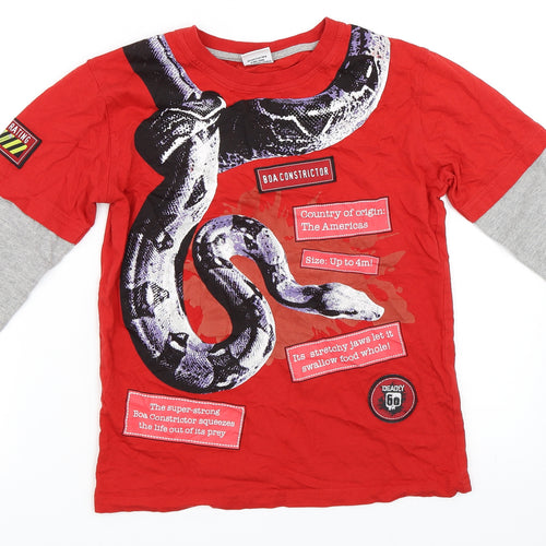 George Boys Red   Basic T-Shirt Size 9-10 Years  - deadly 60