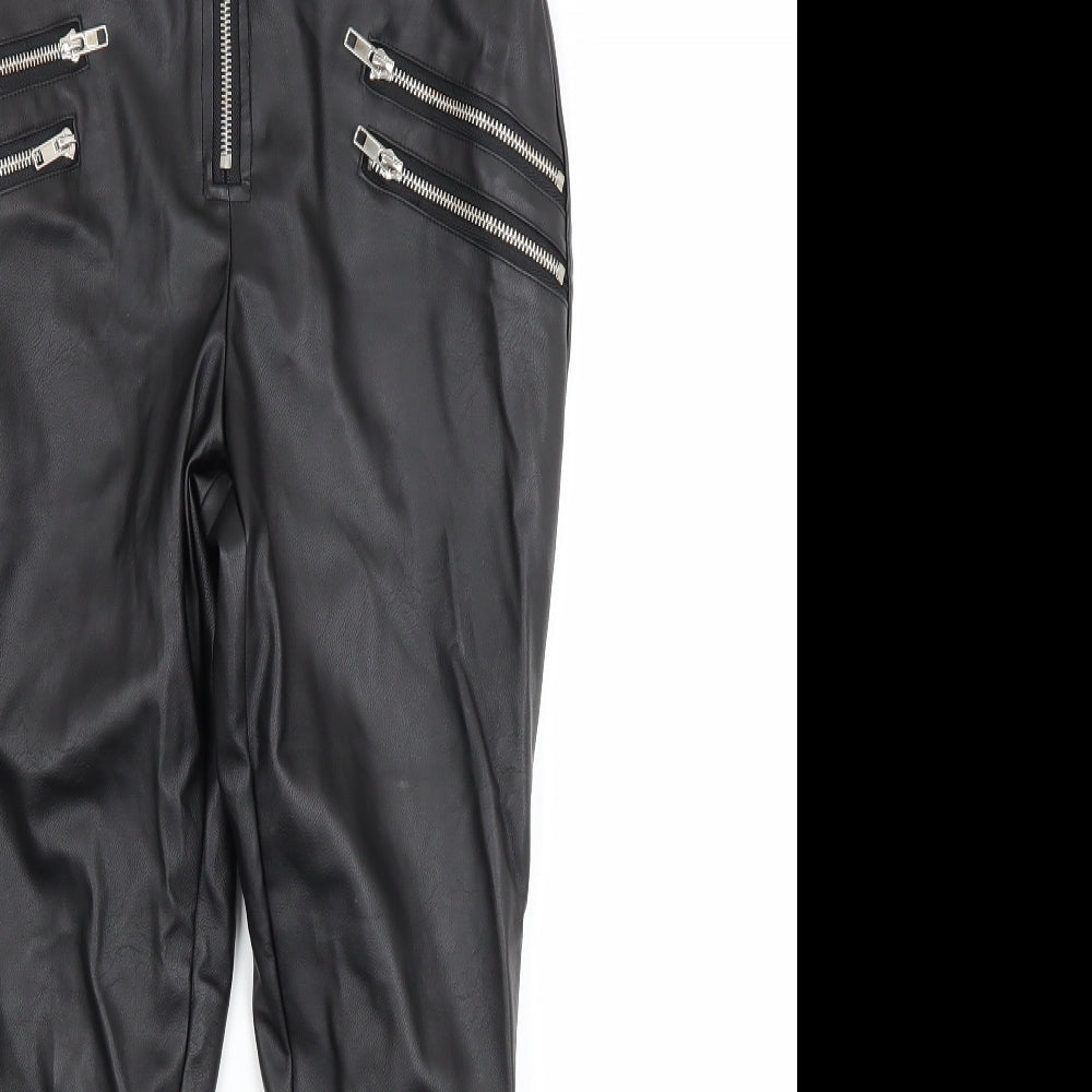 Missguided Womens Black   Trousers  Size 8 L27 in
