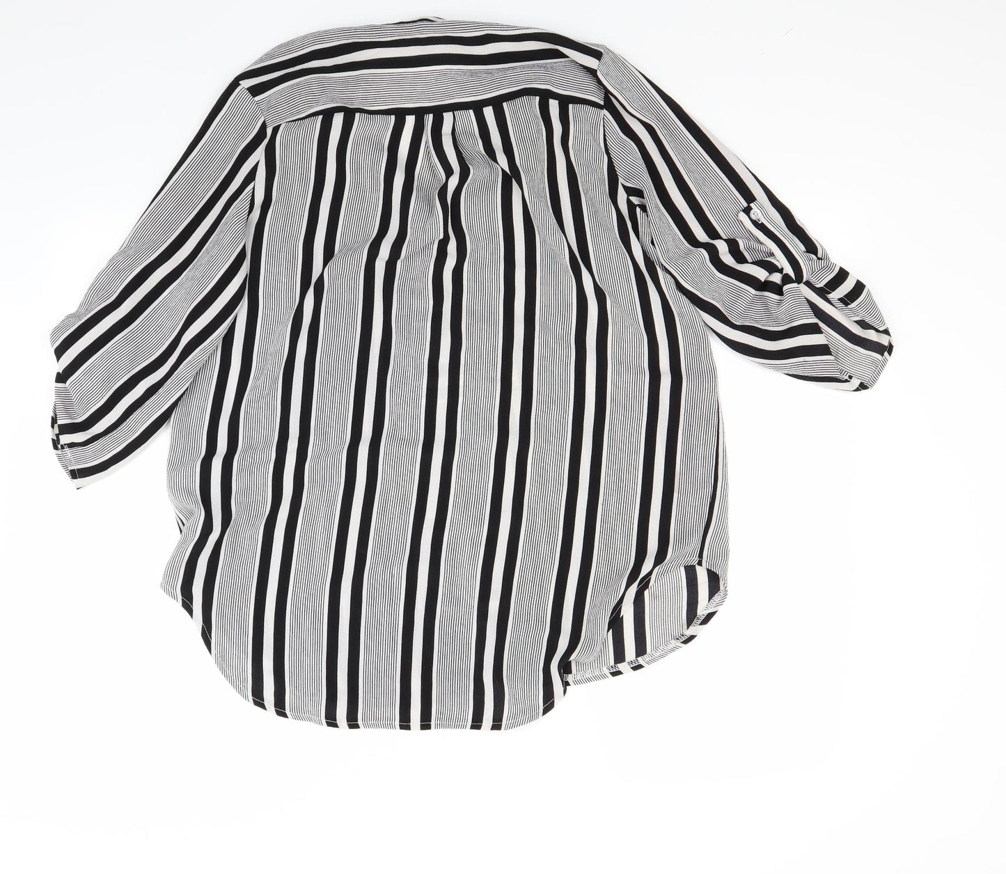 cameo rose Womens Grey Striped  Basic Blouse Size 10